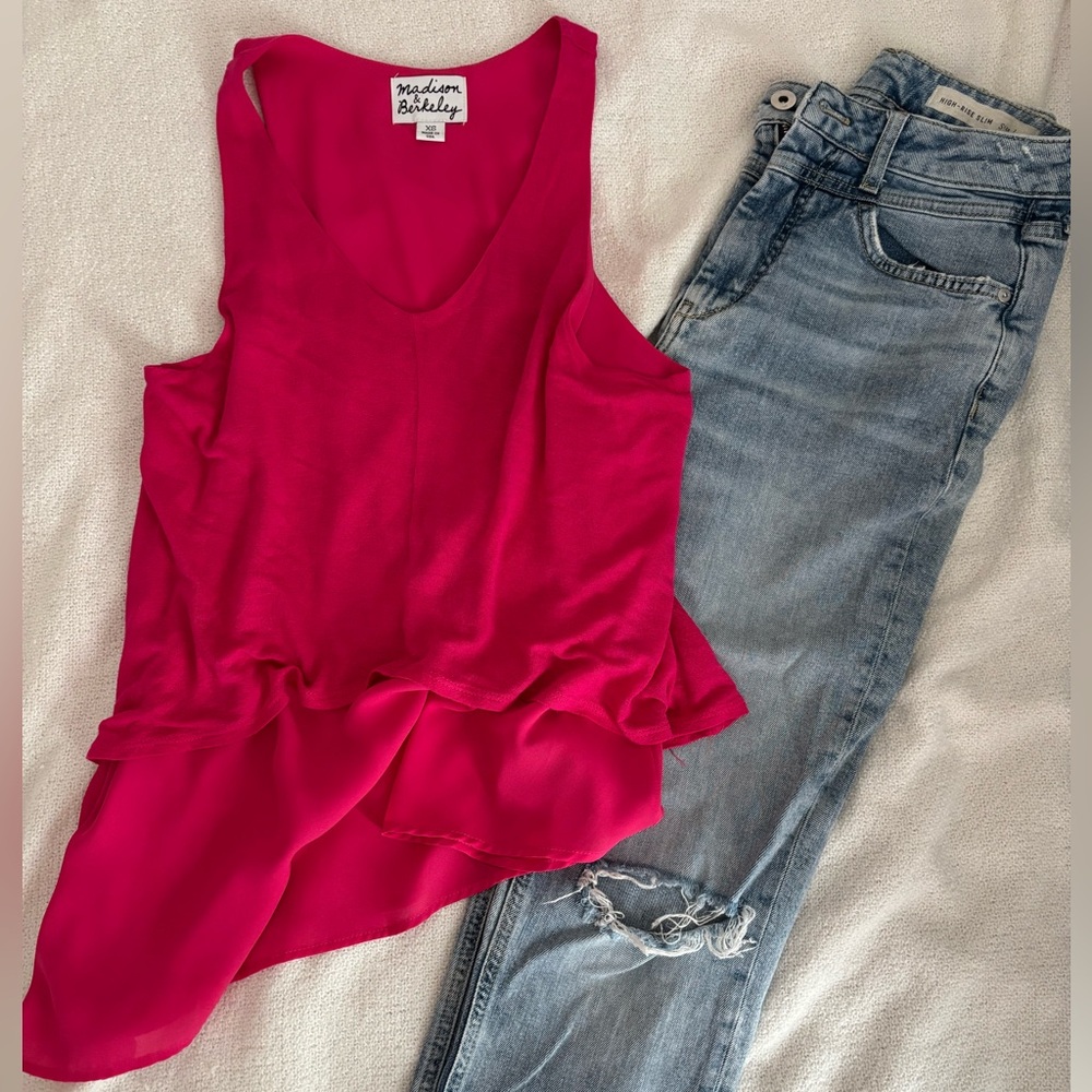 Women's Pilcro & the Letterpress jeans & a Madison & Berkley Pink Top Outfit!